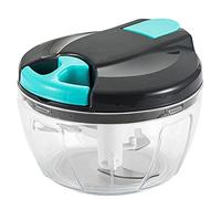 Sifenma Robot culinaire manuel multifonction avec couvercle et poignée, hachoir à ail, hachoir à légumes, adapté pour les oignons, gingembres, fruits, hachoir merveilleux pour la cuisine (bleu)