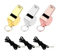 Sifflet 3 Pièces, Sifflet en Acier Inoxydable, Sifflet avec Lanière, Sifflet De Commande D'Arbitre, Sifflet d'urgence, Sifflet De Sport, Sifflet D'Extérieur