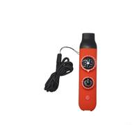 Sifflet 7 en 1 avec boussole, lumière LED, loupe, miroir de signal, thermomètre et rangement creux pour la navigation extérieure et la sécurité (orange)