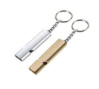 Sifflet à Double Tuyau En Alliage D'aluminium, 2 PièCes, DéCibels éLevéS, Sifflet De Survie D'urgence En Plein Air, Porte-CléS