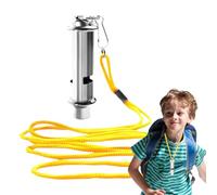 Sifflet à Haute fréquence - Arbitre en Acier Inoxydable - Flûte sonore puissante - Jeu de Sport, Outil d'événement en Plein air, Accessoire d'entraînement de compétition - Cordon