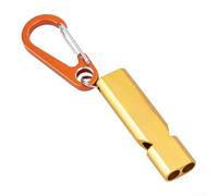 Sifflet Camping Son Perçant 120dB Sifflet Camping Son Perçant | Alliage aluminium avion, léger rouille, résistant pluie neige, couleur or argent vert violet(Yellow)