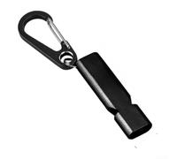 Sifflet Camping Son Perçant 120dB Sifflet Camping Son Perçant | Alliage aluminium avion, léger rouille, résistant pluie neige, couleur or argent vert violet(Black)