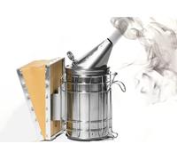 Sifflet d'apiculture professionnel en acier inoxydable fumeur d'abeilles style Dadant avec soufflet en cuir (4 x 7")