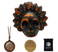 Sifflet de la mort aztèque death whistle，Design vintage de crâne en céramique - 126 + décibels bruyants cris de fantômes - pendentifs de style aztèque et pièces commémoratives pour Halloween, outil de