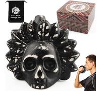 Sifflet de La Mort Aztèque, Sifflet de Guerre Aztèque Authentique, Sifflet Le Plus Fort à 125+ Décibels, Aztec Death Whistle pour Fête Des Morts, Cadeaux pour Collectionneurs (C)
