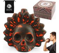 Sifflet de La Mort Aztèque, Sifflet de Guerre Aztèque Authentique, Sifflet Le Plus Fort à 125+ Décibels, Aztec Death Whistle pour Fête Des Morts, Cadeaux pour Collectionneurs (B)