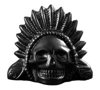 Sifflet de La Mort Aztèque, Sifflet de Mort Ancienne, Sifflet de Mort Aztèque Hurlant, Sifflet Le Plus Fort Pochette à Cordon, Aztec Death Whistle pour Halloween Giorno dei Morti (Nero&Capo)