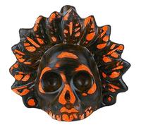 Sifflet de La Mort Aztèque, Sifflet de Mort Ancienne, Sifflet de Mort Aztèque Hurlant, Sifflet Le Plus Fort Pochette à Cordon, Aztec Death Whistle pour Halloween Giorno dei Morti (Arancione&Nero)