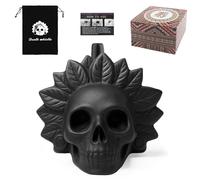 Sifflet de Mort Aztèque, Authentique Humain Joueur, Aztec Death Whistle, Sifflet Plus Fort à 125+ Decibel, Crier Aztèques Pipe de Guerre pour Halloween Jour des Morts (Dieu du Vent Noir)