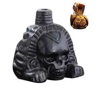 Sifflet de mort aztèque authentique, véritable sifflet de mort aztèque hurlant, objet de collection, cris humains les plus forts avec sac à cordon pour Halloween, le Jour des Morts