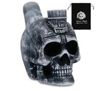 Sifflet de mort aztèque en céramique 125 dB - Sifflet de guerre authentique avec sac à cordon de serrage pour farces, autodéfense, jour des morts à collectionner - 9,7 x 9,1 cm (B)