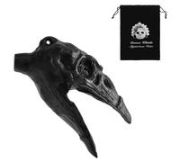 Sifflet de Mort Aztèque Hurlant, 125 dB Crâne de Corbeau Sifflet de Démon Cris Authentiques à Consonance Humaine Sifflet de Guerre Aztèque avec Sac à Cordon et Cordon pour Collection Cadeau