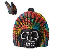 Sifflet de mort aztèque portable en céramique avec tête de mort, instrument à vent folk et monde, 13 x 9 x 8 cm, outil musical pour intérieur et extérieur