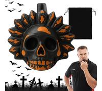 Sifflet de mort aztèque, véritable Screaming aztèque Death Whistle, sifflet de mort le plus bruyant, cris humain authentique, plus de 125 décibels, cadeau pour la fête des morts (B)