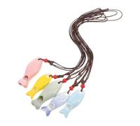 Sifflet de Poisson en Céramique 5 Pièces avec Lanyard