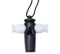 Sifflet de samba noir et blanc avec 2 trous sonores | 3 tons distincts, taille 6,1 x 5,9 cm, plastique léger, percussion latine, prêt pour les festivals