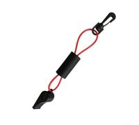 Sifflet de sécurité de sauvetage avec cordon pour kayak, randonnée, bateau, camping, plein air, signal de survie en plein air, son puissant, en plastique ABS, compact, léger, rouge, noir, 8 x 4 x 4 cm