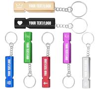 Sifflet de sécurité en aluminium personnalisé 1-500 en vrac Sifflet de survie d'urgence personnalisé avec gravure de texte/logo au choix, pour les sports de plein air, le camping, la randonnée, la nav