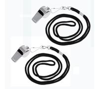 Sifflet de Sport,2 Pack Sifflet Arbitre Sifflet à Roulette Sifflet de Survie Enfant Entraîneur Sifflet Bruyant avec Noire Cordon 42cm pour Sports Football Arbitre Basket 4.7x2.2 Bleu Rouge Jaune Noir