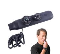 Sifflet De Survie Avec Lumière LED - Outil De Sécurité Extérieur Multifonctionnel Avec Son Fort, Boussole Et Thermomètre | Sifflet D'urgence Portable Avec Lanière Pour La Randonnée, L'aventure Et Le C