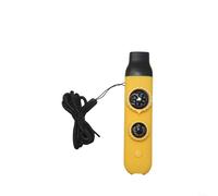 Sifflet de survie multifonction avec boussole intégrée, lumière LED lumineuse, loupe 2x, miroir réfléchissant et thermomètre (jaune)