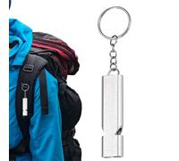 Sifflet de survie - Sifflet d'urgence pour les aventures en plein - Porte-clés en aluminium - Sifflet à haute fréquence robuste avec mousqueton - Signal fort pour le camping, la sécurité et les