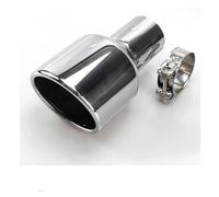 Sifflet D'éChappement 1 Pièce 114 Mm Sortie Universelle Modification Silencieux Argent Embout D'échappement En Acier Inoxydable(Angle cut-Inlet60mm)
