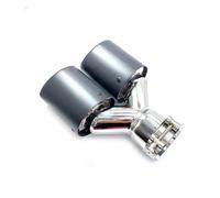 Sifflet D'éChappement 1 Pièce Style En Fibre Carbone En Acier Inoxydable Universel Double Tuyau D'échappement Automobile Modification Du Silencieux(ID 48mm-OD 101mm)