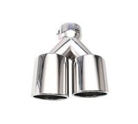 Sifflet D'éChappement 1 Tuyau D'échappement En Acier Inoxydable Chromé Embout Silencieux Double Universel Pour Voiture 76 Mm À 102 Mm(EJ202119-R)