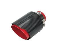 Sifflet D'éChappement Embout De Silencieux D'échappement Universel 1 Pièce Tuyau Rouge Brillant Noir Carbone Bord Droit(Inlet63 Outlet89)
