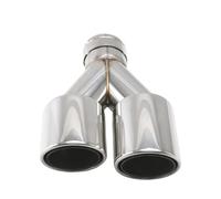 Sifflet D'éChappement Embout D'échappement Double 2,5 Pouces Sortie Inclinée 3,5 Pouces Tuyau En Y Silencieux Universel Avec Collier Serrage