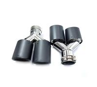 Sifflet D'éChappement Lot De 2 Silencieux D'échappement Universels En Fibre De Carbone Mat En Acier Inoxydable Pour Automobile(ID 63mm-OD 89mm)