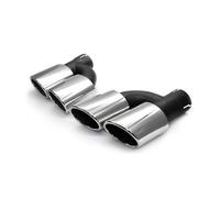 Sifflet D'éChappement Pour A4 A5 A6 A7 Tuyau D'échappement Modification Du Tuyau Mise À Niveau S4 S5 S6 S7 Silencieux D'échappement À Double Sortie(Argent)