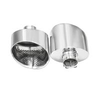 Sifflet D'éChappement Pour Jaguar XF XJL XJ Tuyau D'échappement Ovale Silencieux D'échappement En Acier Inoxydable(Argent)
