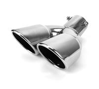 Sifflet D'éChappement Silencieux D'échappement Universel En Acier Inoxydable Chromé Double Sortie 63 Mm