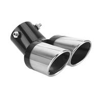 Sifflet D'éChappement Tuyau D'échappement Chromé Universel Pour Voiture Décoration Voiture Silencieux Incurvé En Acier Inoxydable Double Sortie(Double)