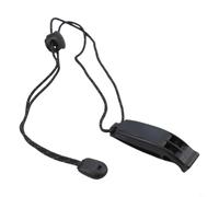 Sifflet double à décibels pour la plongée en fréquence pour la plongée sous-marine et la plongée avec tuba - Signalisation de sécurité avec boucle pivotante (noir)