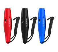 Sifflet électrique - 60 g - 1,38 x 6,1 pouces - Chien fort - 125 dB - Alarme de sécurité d'urgence portable tricolore avec sac de rangement - Appareil électronique à piles pour P