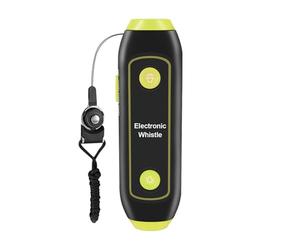 Sifflet électronique 2ème génération | 120-150 dB, batterie 9 V, 99 g | Sifflet d'arbitre avec lumière SOS et lampe de poche | histle pour entraîneurs et football (14 x 4,1 x 3 cm)
