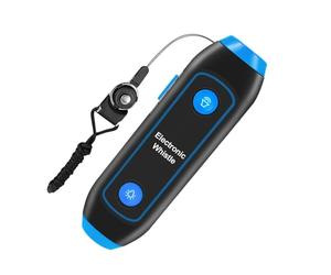 Sifflet électronique 2ème génération - 120-150 dB - Batterie 9 V - 99 g - Sifflet de référence avec lumière SOS et lumière flash - histle pour les entraîneurs et les football (14 x 4,1 x 3 cm)