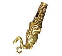 Sifflet Éléphant en Laiton Portable Anneau pour Clés et Paquet à Dos | Accessoire Deux Usages, Format Résistant aux Intempéries, pour Adultes et Propriétaires de Chiens, Randonnée, Camping