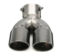 Sifflet Embout Embout De Silencieux D'échappement Universel 76 Mm Type Y Double Sortie En Acier Inoxydable Tube Rond Chromé Silencieux D'éChappement