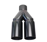 Sifflet Embout Embout De Silencieux D'échappement Universel En Acier Inoxydable Entrée 63Mm Sortie 76Mm Pour Remplacement Voiture Silencieux D'éChappement(Noir)