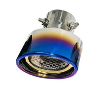 Sifflet Embout Embout De Silencieux D'échappement Universel Pour Voiture Rond En Acier Inoxydable Modifié Chromé Silencieux D'éChappement(Bleu)