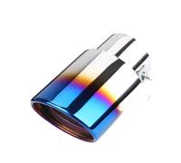 Sifflet Embout Embout De Silencieux D'échappement Voiture À Sortie Unique Rond En Acier Inoxydable Pour Modification Tuyau Silencieux D'éChappement(Grilled Blue Straigh)