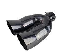 Sifflet Embout Embout De Silencieux Universel À Double Sortie Pour Tuyau D'échappement Voiture En Acier Inoxydable Chromé Arrière Silencieux D'éChappement(Noir)