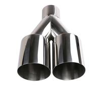 Sifflet Embout Silencieux D'échappement Double Universel Entrée 63 Mm Sortie 89 Pièce De Rechange En Acier Inoxydable Pour Voiture Silencieux D'éChappement