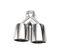 Sifflet Embout Tuyau D'échappement De Voiture En Acier Inoxydable À Double Paroi Roulé 3" Dans Les Sorties 4" Embout Queue Réglable Silencieux D'éChappement(Argent,L)