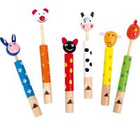 Sifflet en bois pour enfants Animaux 6 pcs